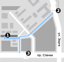 Схема проезда к зданию ЮГИНФО ЮФУ